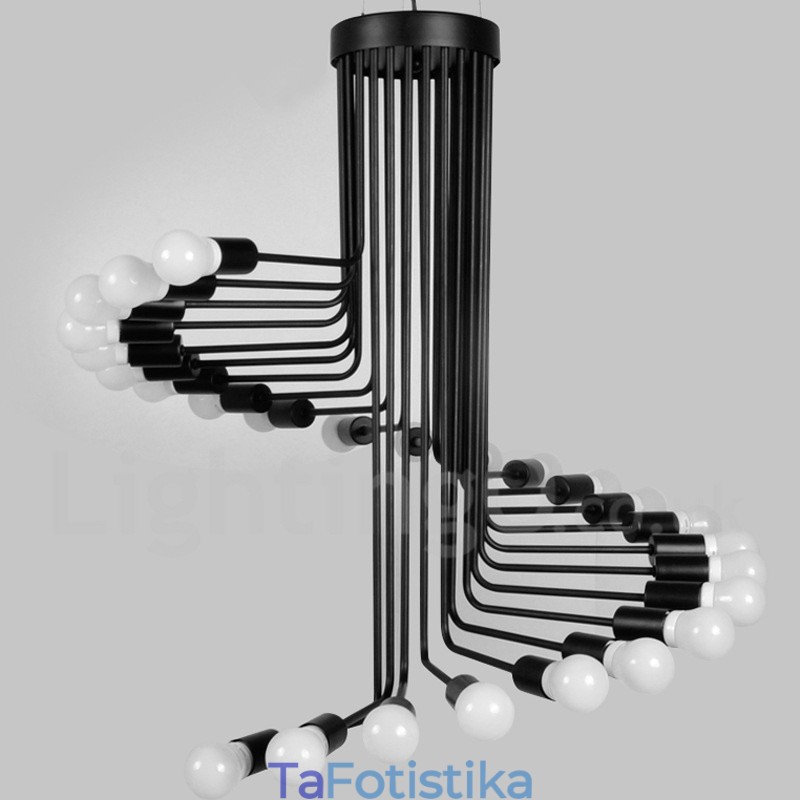 Μαύρο 26 Light Retro Vintage Μοντέρνο Σύγχρονο Φωτιστικό Πολυελαίου