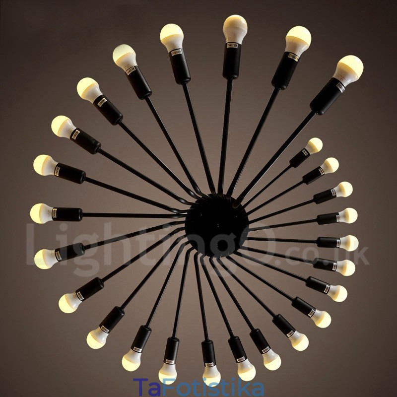 Μαύρο 26 Light Retro Vintage Μοντέρνο Σύγχρονο Φωτιστικό Πολυελαίου