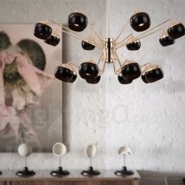 Φωτιστικό 16 Light 2 Επιπέδων Μοντέρνο Σύγχρονο Μεταλλικό Πολυέλαιο με γυάλινη απόχρωση