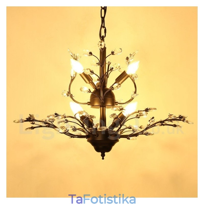 60cm Ύψος 45cm Πλάτος Μοντέρνο Σύγχρονο Φωτιστικό Πολυελαίου 7 Φωτιστικών