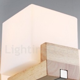 Ξύλινο Μοντέρνο Σύγχρονο Φωτιστικό Πολυέλαιου 5 Φωτιστικών Μονών Επιπέδων