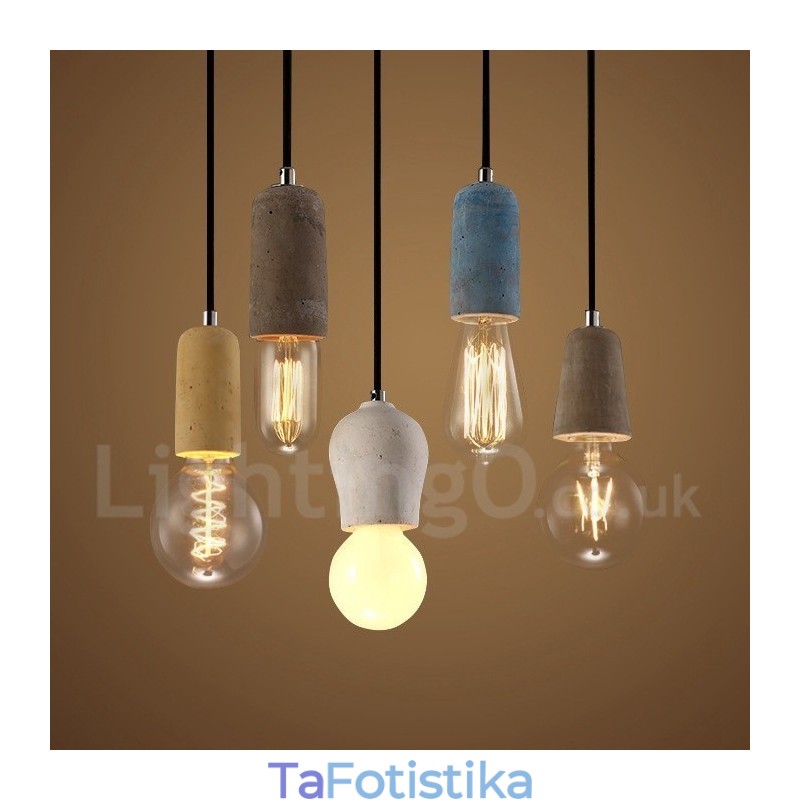 1 Light Rustic Lodge Κρεμαστό Φωτιστικό από σκυρόδεμα
