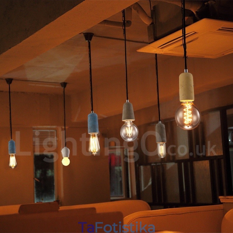 1 Light Rustic Lodge Κρεμαστό Φωτιστικό από σκυρόδεμα