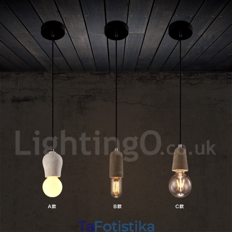 1 Light Rustic Lodge Κρεμαστό Φωτιστικό από σκυρόδεμα