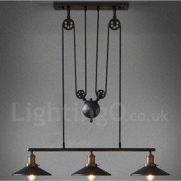3 Light Country Vintage Μεταλλικό Κρεμαστό Φωτιστικό