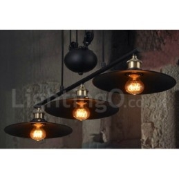 3 Light Country Vintage Μεταλλικό Κρεμαστό Φωτιστικό