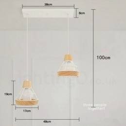 Τραπεζαρία Μεταλλικό Ξύλινο Κρεμαστό Φωτιστικό
