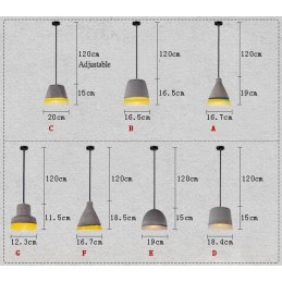1 Light Vintage Κρεμαστό Φωτιστικό από Μπετόν