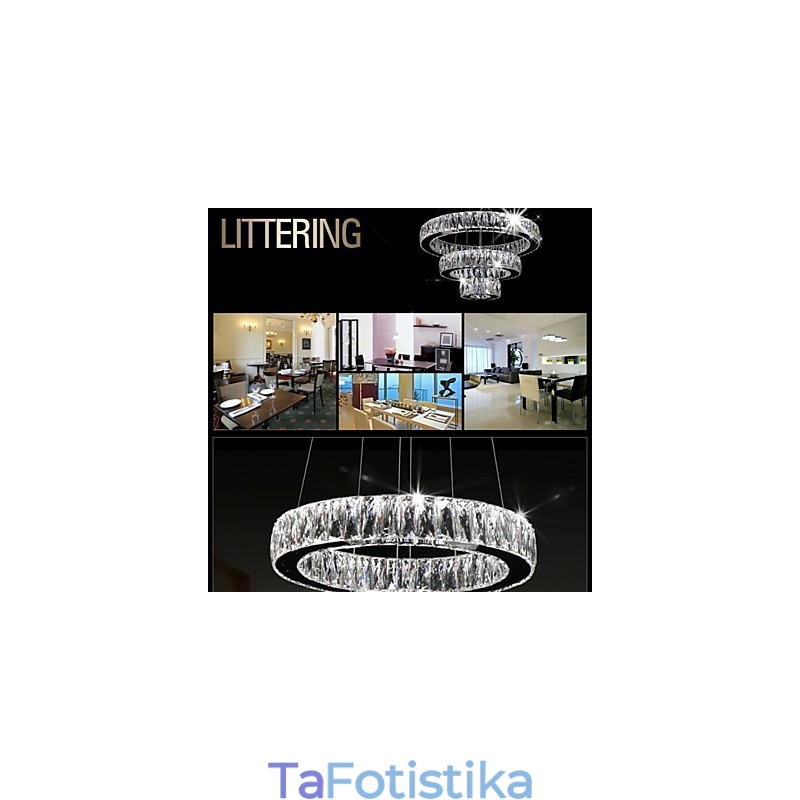 Κρυστάλλινα φωτιστικά πολυελαίου μοντέρνα φωτιστικά με τρία δαχτυλίδια D305070 K9 Μεγάλα κρυστάλλινα φωτιστικά οροφής