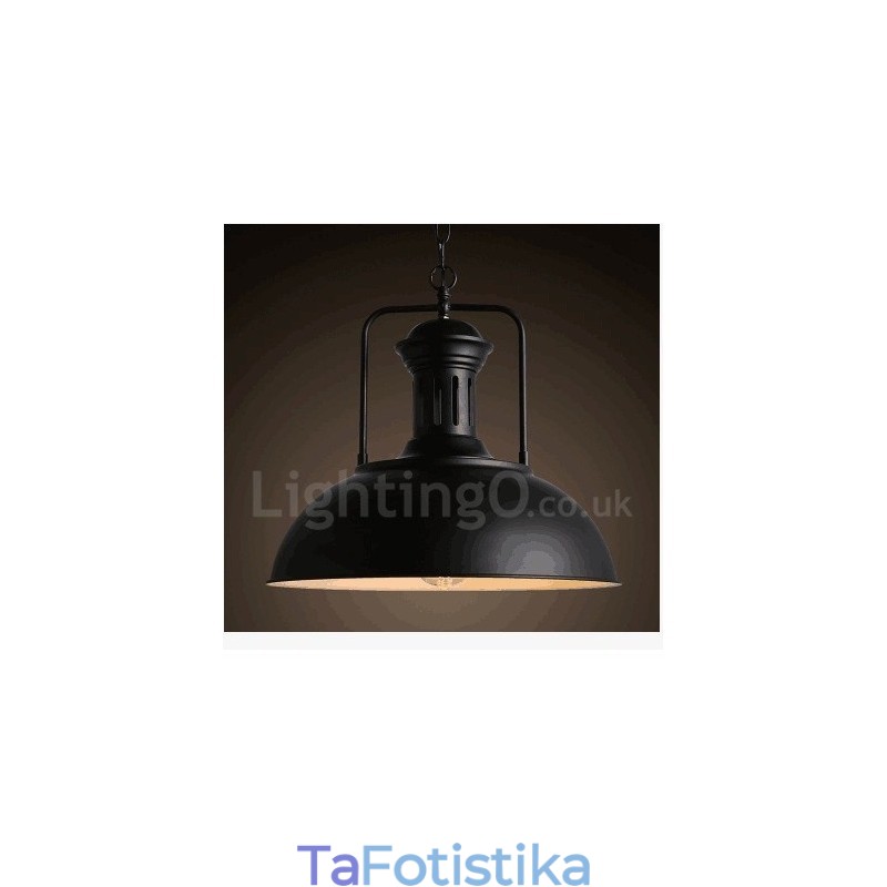 Μαύρο Country Vintage Μεταλλικό Κρεμαστό Φωτιστικό