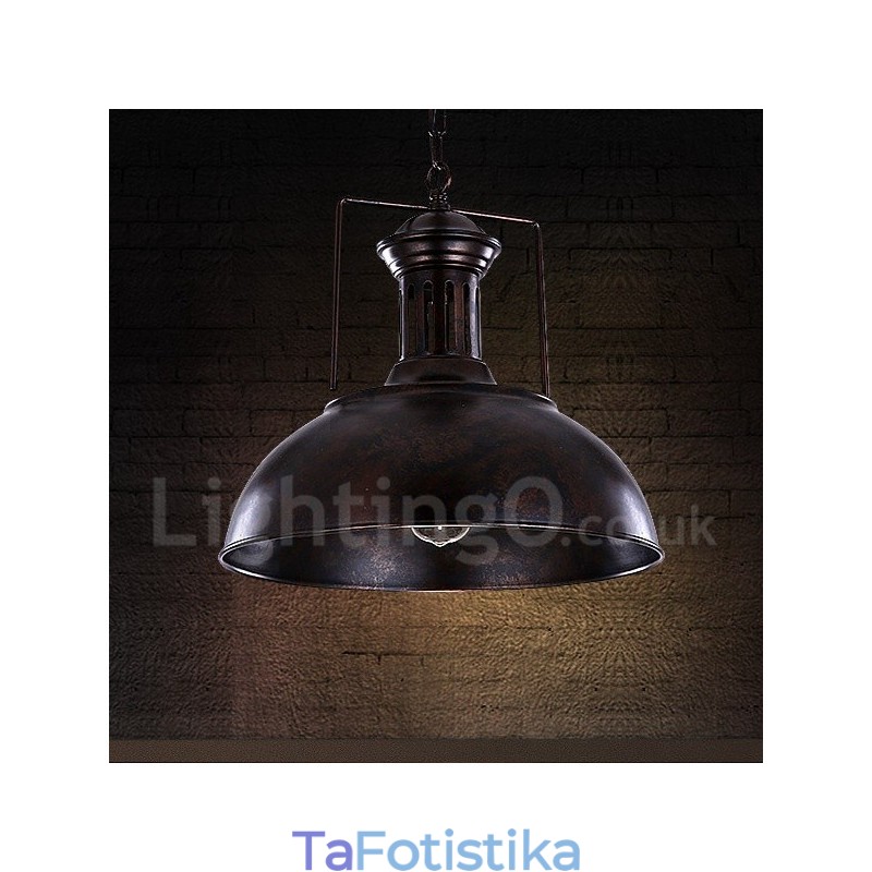Μαύρο Country Vintage Μεταλλικό Κρεμαστό Φωτιστικό