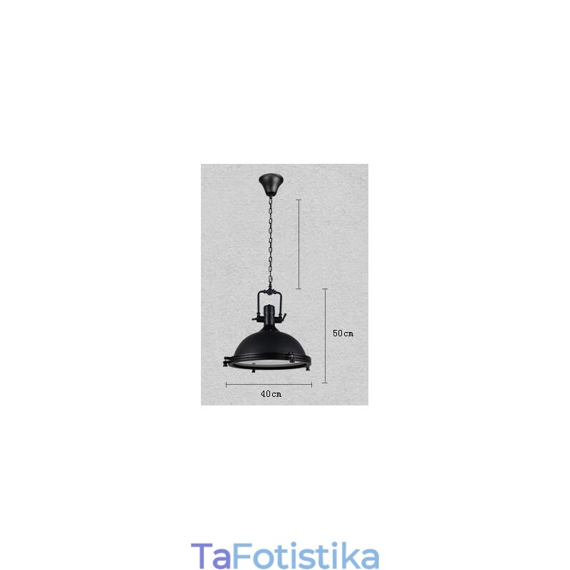 Μαύρο Vintage Μεταλλικό Κρεμαστό Φωτιστικό