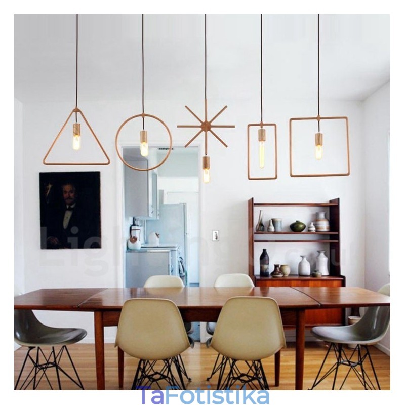 1 Light Rustic Lodge Ξύλινο Κρεμαστό Φωτιστικό