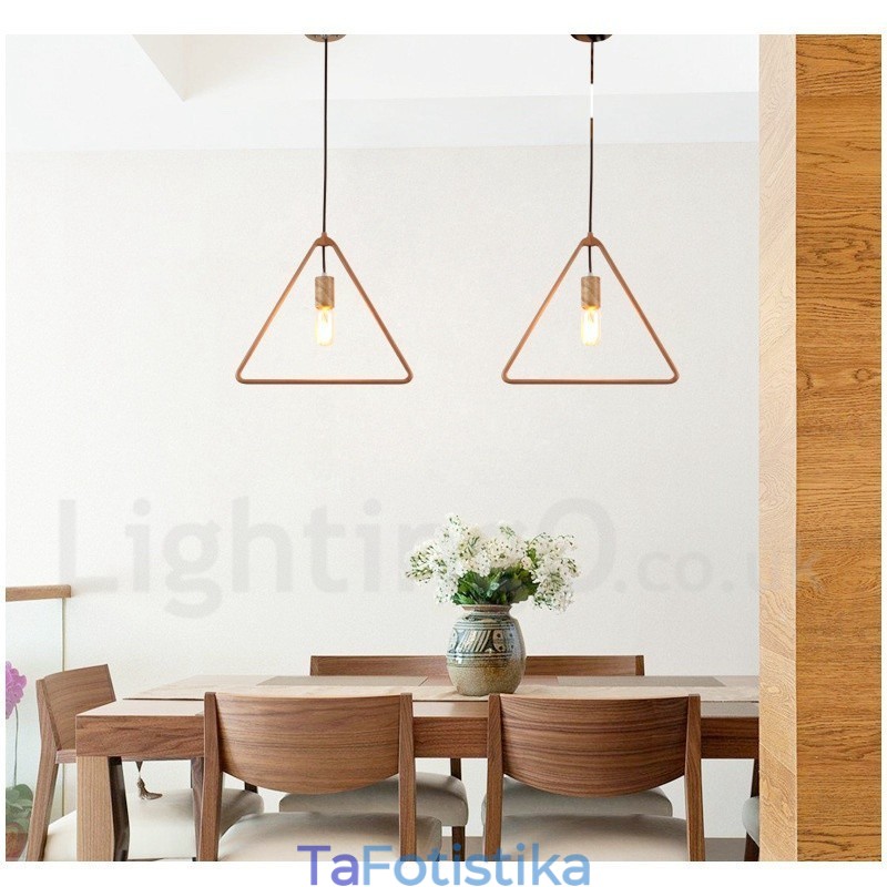 1 Light Rustic Lodge Ξύλινο Κρεμαστό Φωτιστικό
