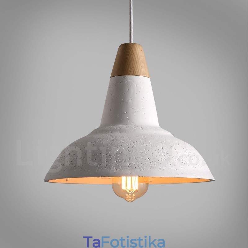 Μοντέρνο Σύγχρονο Κρεμαστό Φωτιστικό 1 Light Wood Concrte
