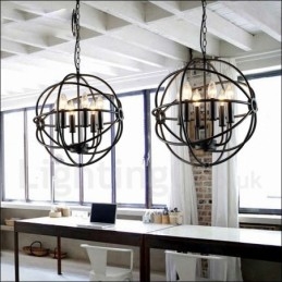 6 Light Metal Globe Vintage κρεμαστό φως