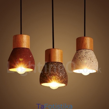 Μοντέρνο Σύγχρονο Κρεμαστό Φωτιστικό 1 Light Wood Concrte Μοντέρνο Σύγχρονο Κρεμαστό Φωτιστικό 1 Light Wood Concrte