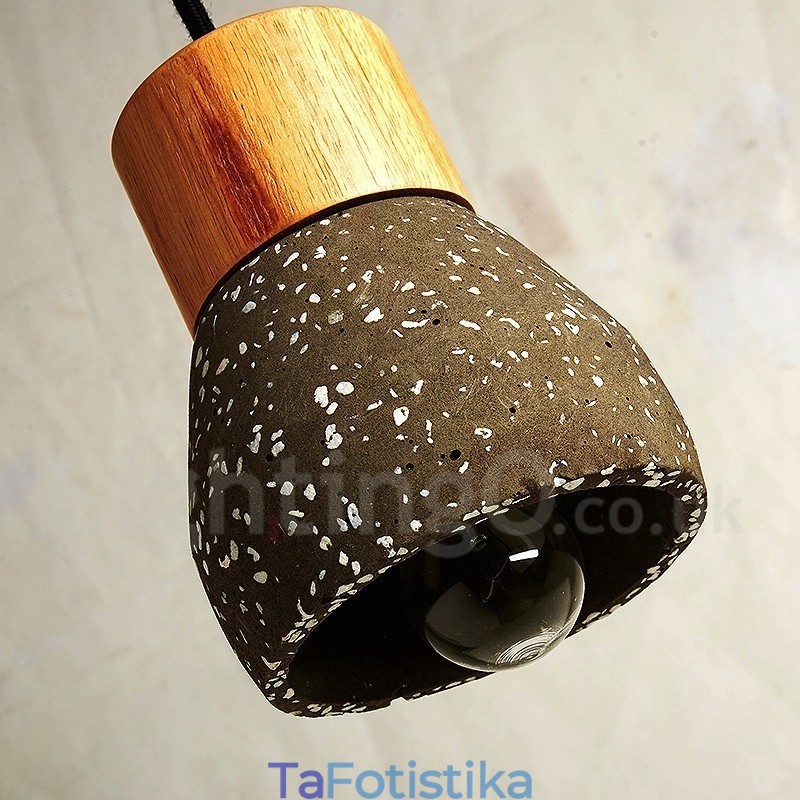 Μοντέρνο Σύγχρονο Κρεμαστό Φωτιστικό 1 Light Wood Concrte