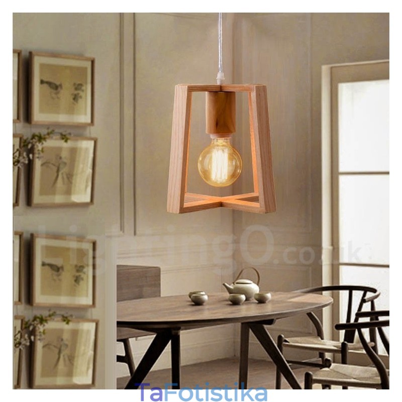 Ξύλινο Μοντέρνο Σύγχρονο 1 Φωτιστικό Κρεμαστό Φωτιστικό