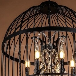 Retro Vintage Metal 4 Light Birdcage κρεμαστό φωτιστικό