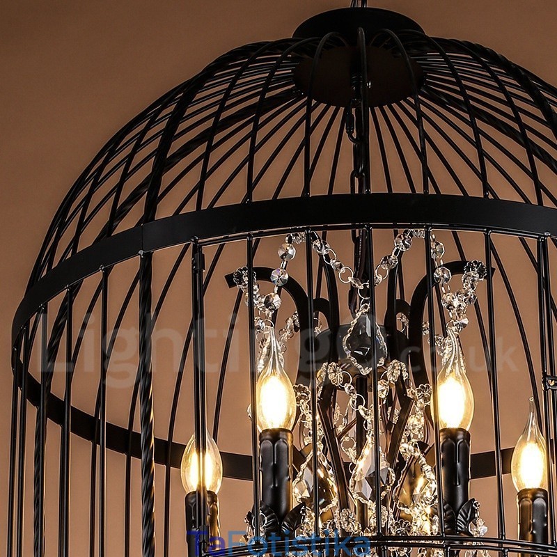Retro Vintage Metal 4 Light Birdcage κρεμαστό φωτιστικό