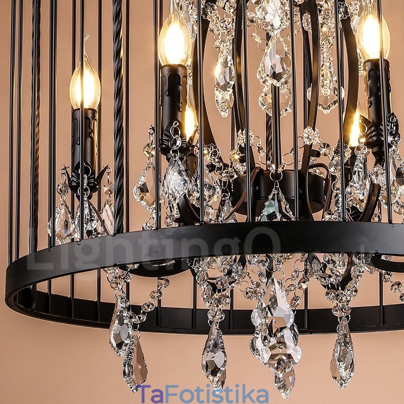 Retro Vintage Metal 4 Light Birdcage κρεμαστό φωτιστικό