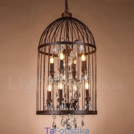 Retro Vintage Metal 8 Light Κρεμαστό Φωτιστικό Birdcage Retro Vintage Metal 8 Light Κρεμαστό Φωτιστικό Birdcage