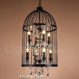 Retro Vintage Metal 8 Light Κρεμαστό Φωτιστικό Birdcage