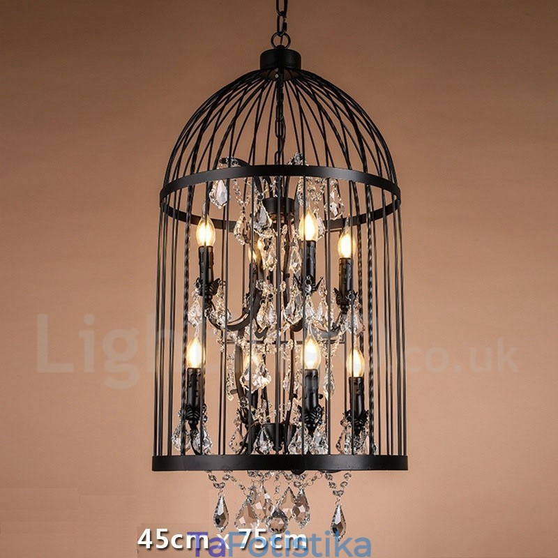 Retro Vintage Metal 8 Light Κρεμαστό Φωτιστικό Birdcage