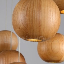 Φωτιστικό κρεμαστό ρουστίκ Lodge Wooden Globe