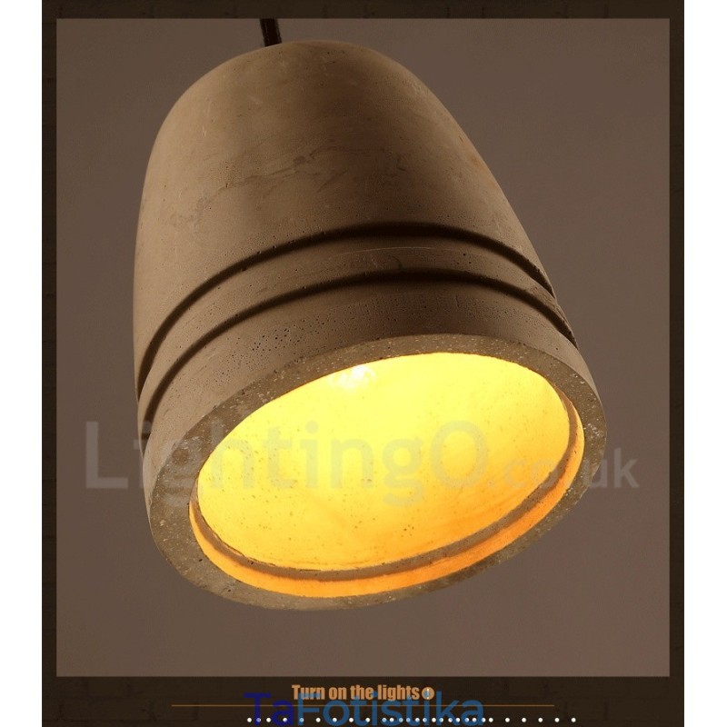 Retro Vintage Κρεμαστό Φωτιστικό από σκυρόδεμα