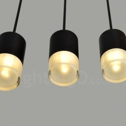 Για 3 ανοιχτό μαύρο κρεμαστό φως με γυάλινη απόχρωση