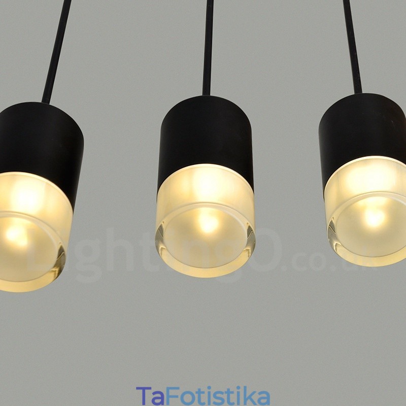Για 3 ανοιχτό μαύρο κρεμαστό φως με γυάλινη απόχρωση