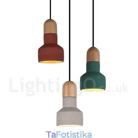 Κρεμαστό φωτιστικό Vintage Wood Concrte Multi Colors για Φωτιστικό Κρεμαστό φωτιστικό Vintage Wood Concrte Multi Colors για Φωτιστικό