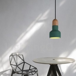 Κρεμαστό φωτιστικό Vintage Wood Concrte Multi Colors για Φωτιστικό
