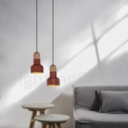 Κρεμαστό φωτιστικό Vintage Wood Concrte Multi Colors για Φωτιστικό
