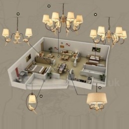 Φωτιστικό κρεμαστό 6 Light Rustic Lodge Vintage