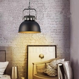 Μαύρο Country Vintage Μεταλλικό Κρεμαστό Φωτιστικό