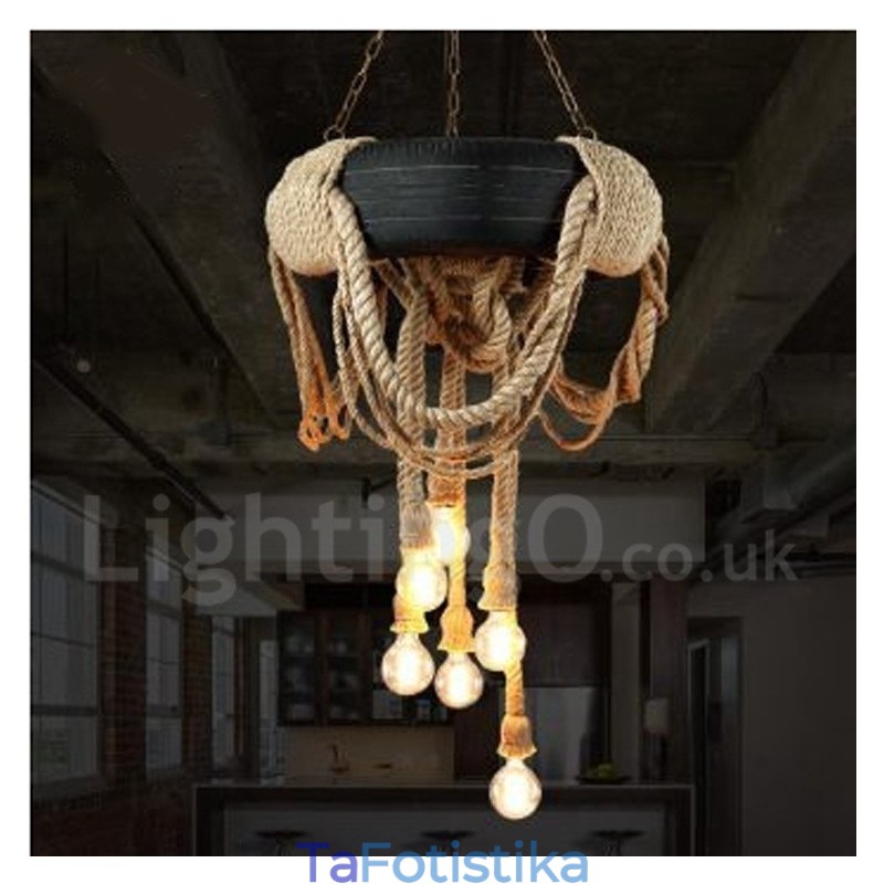 Country Vintage 6 Light Κρεμαστό Φωτιστικό