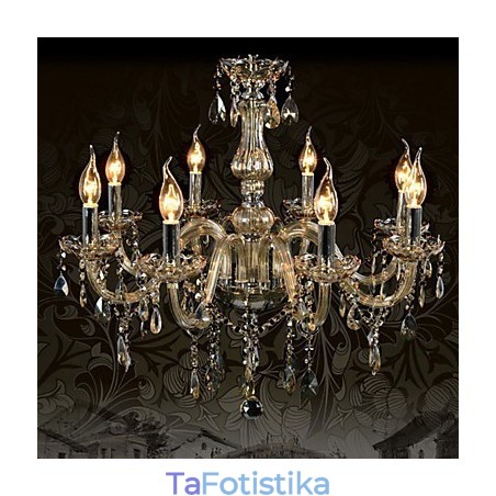 8 Lights Πολυτελής Κρυστάλλινος Πολυέλαιος Κονιάκ Χρώμα K9 Κρυστάλλινος Πολυέλαιος