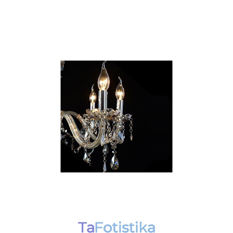 8 Lights Πολυτελής Κρυστάλλινος Πολυέλαιος Κονιάκ Χρώμα K9 Κρυστάλλινος Πολυέλαιος