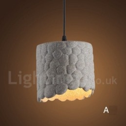 Retro Vintage Concrte 1 Light Κρεμαστό Φωτιστικό