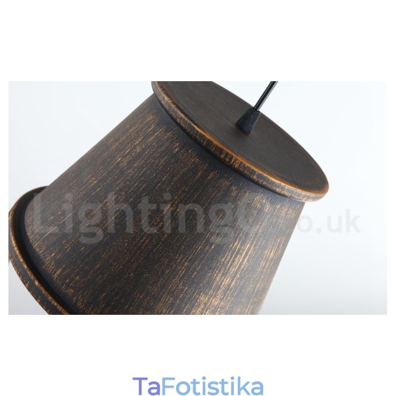 Retro Vintage 1 Light Μεταλλικό Κρεμαστό Φωτιστικό