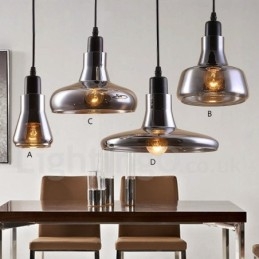 Retro Vintage 1 Light Κρεμαστό Φωτιστικό με Γυάλινη Σκιά