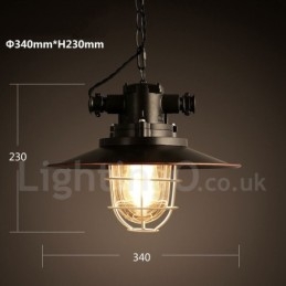 Retro Vintage Metal 1 Light Κρεμαστό Φωτιστικό