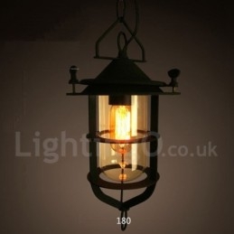 Retro Vintage Metal 1 Light Κρεμαστό Φωτιστικό