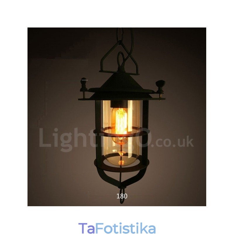 Retro Vintage Metal 1 Light Κρεμαστό Φωτιστικό
