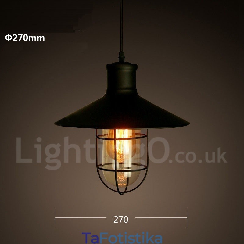 Retro Vintage Metal 1 Light Κρεμαστό Φωτιστικό