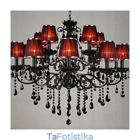 Chandelier Crystal Modern Contemporary Crystal 15 Ανοιχτό κόκκινο Chandelier Crystal Modern Contemporary Crystal 15 Ανοιχτό κόκκινο