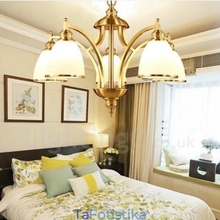 Ενσωματωμένος μεταλλικός χάλκινος πολυέλαιος 5 Light Rustic Lodge